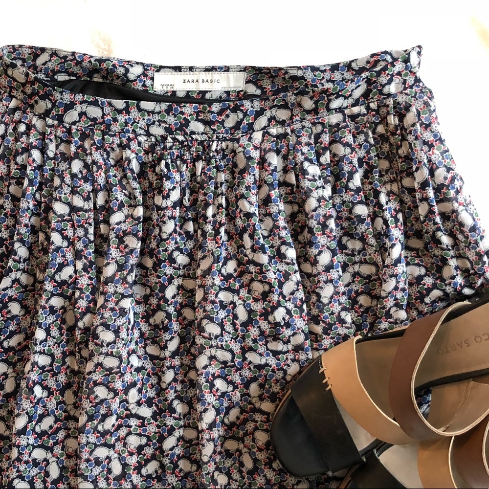 Zara Floral Color Skirt